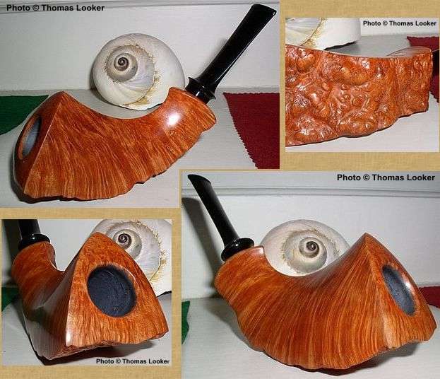 Freehand horn (Delta), first Snail Grade of 2003. The briar had been on Tokutomi-san's shelves for 20 years. (SPC 037)