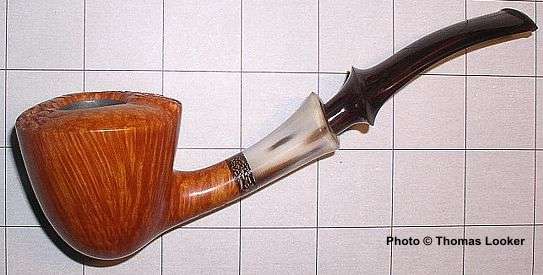 Freehand bent Dublin, with horn ferrule and palm wood inlay, 2003