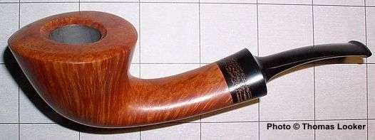 Freehand bent Dublin (asymmetric shank), with palm wood inlay, 2003