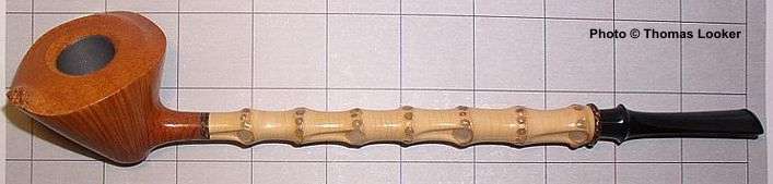 Freehand Dublin with long bamboo shank and palm wood ring and inlay, 2003