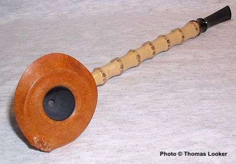 Freehand Dublin with long bamboo shank and palm wood ring and inlay, 2003