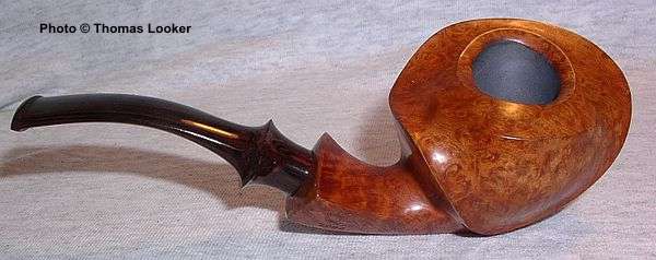 Freehand (with rotated blowfish bowl),  2004.  A further development of the shape first introduced in the Snail Grade, SPC 140.  See also SPC 248, for a further refinement.