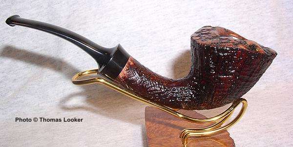 Sandblast bent Dublin with new two-tone stain and asymmetric shank, 2004