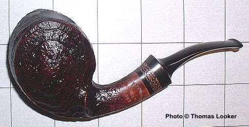 Sandblast blowfish with palm wood ferrule, 2003
